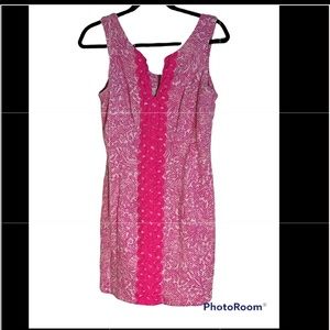 Lilly Pulitzer for Target Pink Dress See Ya Later Size 8 Lace Trim Mini Shift